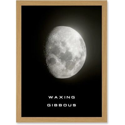 Artery8 - Phases of the Moon - A4 - Framed Light Oak - Poster Artery8 - Phases of the Moon - A4 - Framed Light Oak - Poster