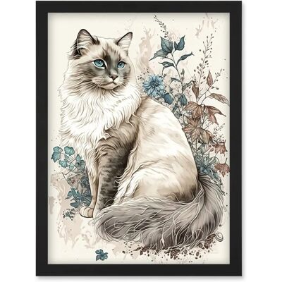 Artery8 - Blue Point Ragdoll Cat - Framed - Wall Art Print Artery8 - Blue Point Ragdoll Cat - Framed - Wall Art Print