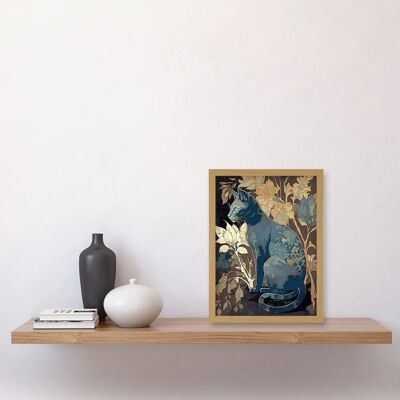 Artery8 - Russian Blue Cat - Framed Wall Art Artery8 - Russian Blue Cat - Framed Wall Art