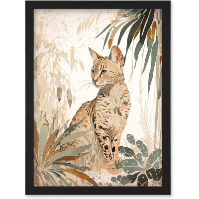Artery8 - Savannah Cat Watercolour - A4 - Wall art print Artery8 - Savannah Cat Watercolour - A4 - Wall art print