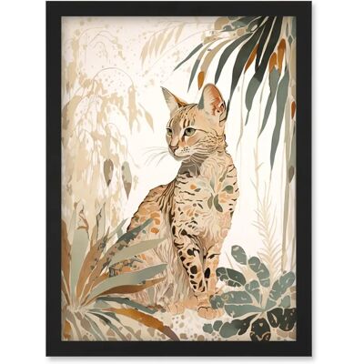 Artery8 - Savannah Cat Watercolour - A4 - Wall art print Artery8 - Savannah Cat Watercolour - A4 - Wall art print
