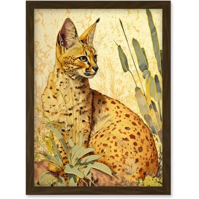 Artery8 - Serval Cat in Nature - Brown - A4 - Art print Artery8 - Serval Cat in Nature - Brown - A4 - Art print