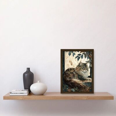 Artery8 - Siberian Cat on Window Sill - A4 - Wall Art Print Artery8 - Siberian Cat on Window Sill - A4 - Wall Art Print