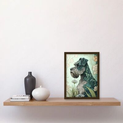 Artery8 - Grey Schnauzer Dog - Wall Art Print Artery8 - Grey Schnauzer Dog - Wall Art Print