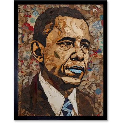 Artery8 - Barack Obama Art Portrait - Framed Poster Artery8 - Barack Obama Art Portrait - Framed Poster