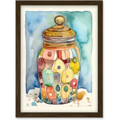 Artery8 - Glass Cookie Jar - Brown - A4 - Wall Art Print Artery8 - Glass Cookie Jar - Brown - A4 - Wall Art Print