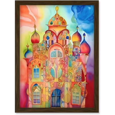 Artery8 - Jewish Synagogue - Folk - Watercolour - Framed Art Artery8 - Jewish Synagogue - Folk - Watercolour - Framed Art
