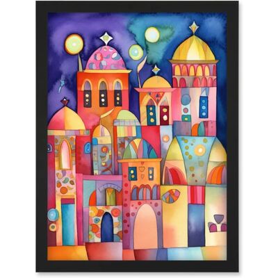 Artery8 - Brightly Decorated Buildings At Night Artery8 - Brightly Decorated Buildings At Night