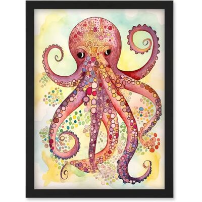 Artery8 - Octopus Portrait - Watercolour - Wall Art Print Artery8 - Octopus Portrait - Watercolour - Wall Art Print