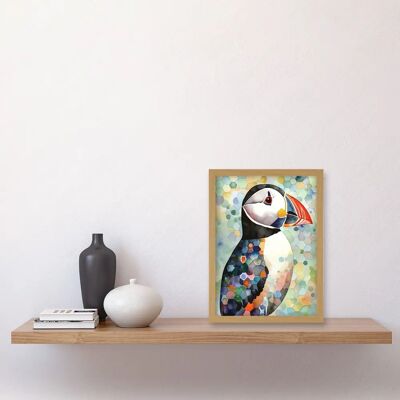 Artery8 - Puffin Bird Portrait - Pastel - A4 - Art Print Artery8 - Puffin Bird Portrait - Pastel - A4 - Art Print
