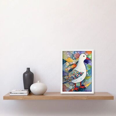 Artery8 Seagull Bird And Snowflakes Framed Wall Art Print A4 Artery8 Seagull Bird And Snowflakes Framed Wall Art Print A4