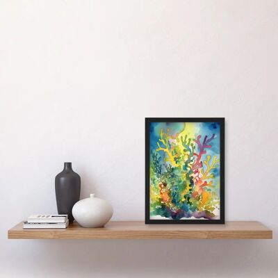 Artery8 - Staghorn Coral Folk Art - A4 - Wall Art Artery8 - Staghorn Coral Folk Art - A4 - Wall Art