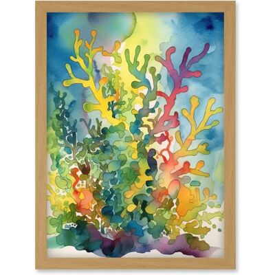 Artery8 - Staghorn Coral Reef Folk Art - A4 - Wall Art Print Artery8 - Staghorn Coral Reef Folk Art - A4 - Wall Art Print