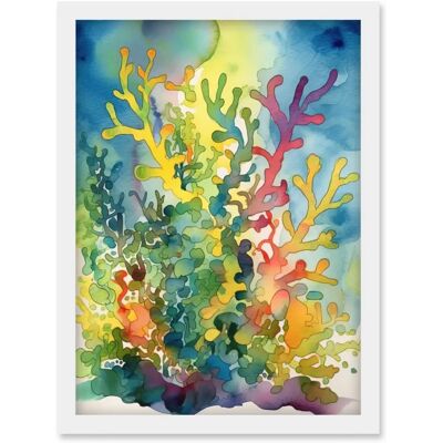 Artery8 - Staghorn Coral Reef - White - A4 - Framed Wall Art Artery8 - Staghorn Coral Reef - White - A4 - Framed Wall Art