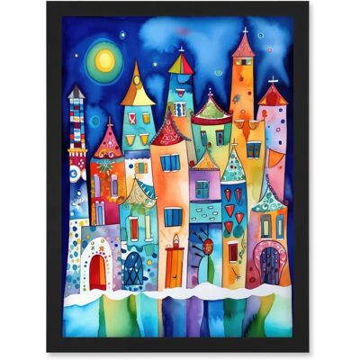 Artery8 - Midnight Abstract - A4 - Black - Framed Wall Art Artery8 - Midnight Abstract - A4 - Black - Framed Wall Art