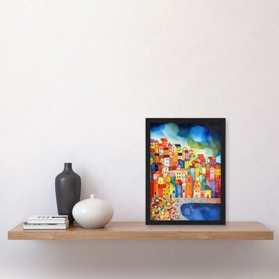Artery8 - Menton - Folk Art - Framed - Wall Art Artery8 - Menton - Folk Art - Framed - Wall Art