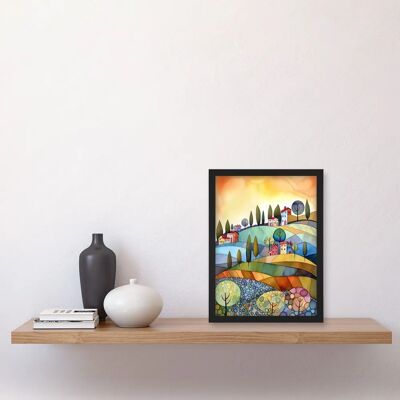 Artery8 - Italian Countryside Midsummer Landscape - Black Artery8 - Italian Countryside Midsummer Landscape - Black