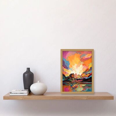 Artery8 - Atmospheric Sunset Lakescape - A4 - Wall Art Print Artery8 - Atmospheric Sunset Lakescape - A4 - Wall Art Print