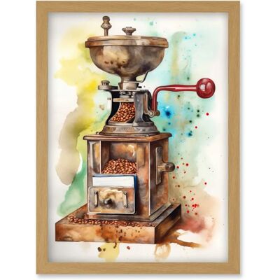 Artery8 - Vintage Coffee Grinder - Watercolour - Wall Art Artery8 - Vintage Coffee Grinder - Watercolour - Wall Art