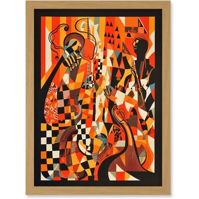 Artery8 - Jazz Band Art - Abstract Folk Art - Framed Wall Art Artery8 - Jazz Band Art - Abstract Folk Art - Framed Wall Art