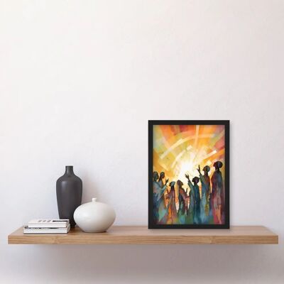 Artery8 - Group Singing Hymns at Sunrise Abstract Female Gospel Choir - art print Artery8 - Group Singing Hymns at Sunrise Abstract Female Gospel Choir - art print