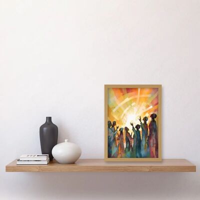 Artery8 - Group Singing Hymns at Sunrise - A4 - Framed - Wall Art Artery8 - Group Singing Hymns at Sunrise - A4 - Framed - Wall Art