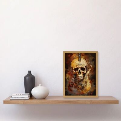 Artery8 Skull Electric Guitar Death Metal - Wall Art Artery8 Skull Electric Guitar Death Metal - Wall Art