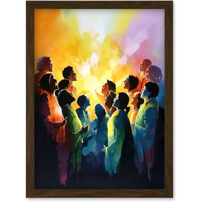 Artery8 - Choir Women Singing by Bonfire - Brown - Wall Art Print Artery8 - Choir Women Singing by Bonfire - Brown - Wall Art Print