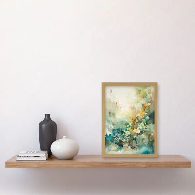 Artery8 - Wild Plant Flora - Teal Blue - Orange - Wall Art Print Artery8 - Wild Plant Flora - Teal Blue - Orange - Wall Art Print