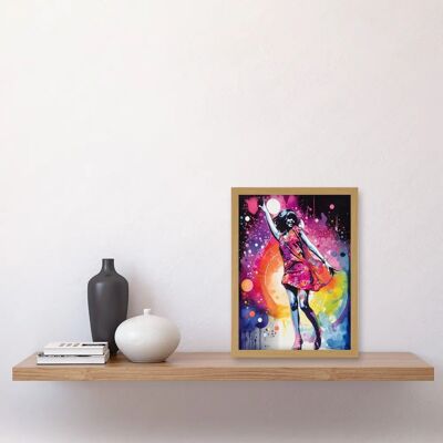 Artery8 - Disco Music Fever - Rainbow Dancefloor - A4 Light Oak - Wall Art Artery8 - Disco Music Fever - Rainbow Dancefloor - A4 Light Oak - Wall Art