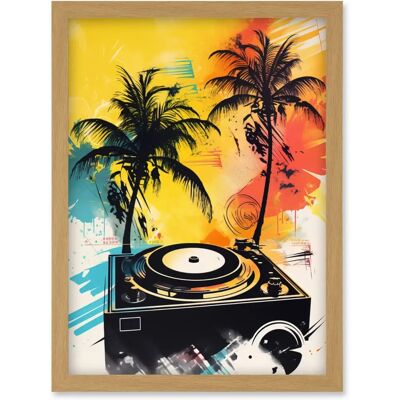 Artery8 - Music Under Palm Trees - A4 - Framed - Wall Art Print Artery8 - Music Under Palm Trees - A4 - Framed - Wall Art Print