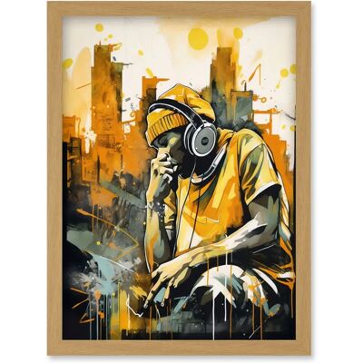 Artery8 - Abstract Cityscape - Headphones - A4 - Wall Art Artery8 - Abstract Cityscape - Headphones - A4 - Wall Art