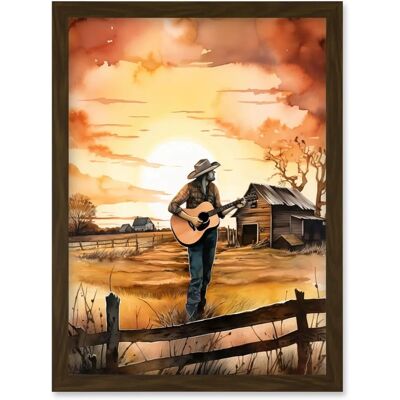 Artery8 - Man Playing Country Music Guitar - Countryside Sunset Artery8 - Man Playing Country Music Guitar - Countryside Sunset