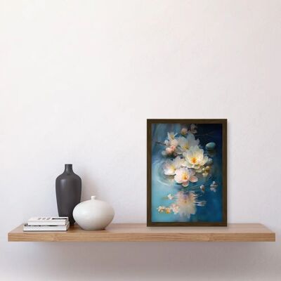 Artery8 - Fallen Cherry Blossom Water Ripples - A4 - Framed - Wall Art Print Artery8 - Fallen Cherry Blossom Water Ripples - A4 - Framed - Wall Art Print