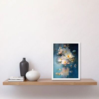 Artery8 - Fallen Cherry Blossom - White frame - A4 - Framed print Artery8 - Fallen Cherry Blossom - White frame - A4 - Framed print