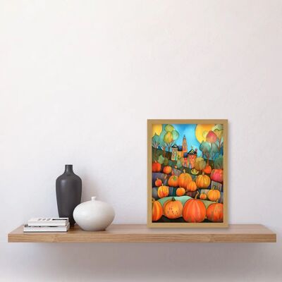 Artery8 - Farm House Halloween Pumpkin Patch - Light Oak Artery8 - Farm House Halloween Pumpkin Patch - Light Oak