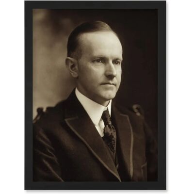 Artery8 - Calvin Coolidge Portrait - Framed Wall Art Artery8 - Calvin Coolidge Portrait - Framed Wall Art