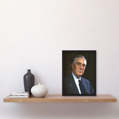 Artery8 - Franklin D Roosevelt Portrait - Black - A4 - Wall Art Artery8 - Franklin D Roosevelt Portrait - Black - A4 - Wall Art