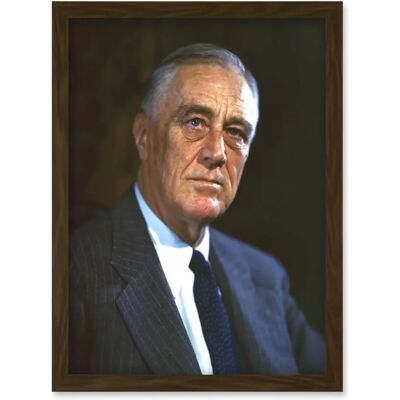 Artery8 - Franklin D Roosevelt Portrait - Brown Frame Artery8 - Franklin D Roosevelt Portrait - Brown Frame