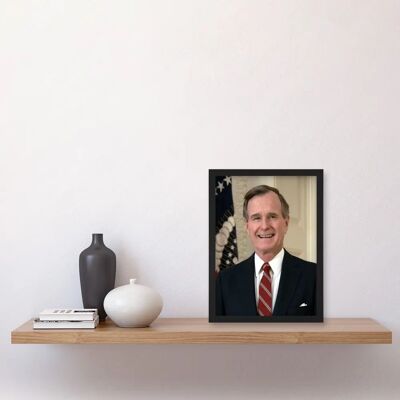 Artery8 - George H W Bush Portrait - Black - A4 - Wall Art Artery8 - George H W Bush Portrait - Black - A4 - Wall Art