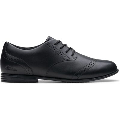 Clarks Finja Leather Brogue School Shoes - School Shoes Clarks Finja Leather Brogue School Shoes - School Shoes