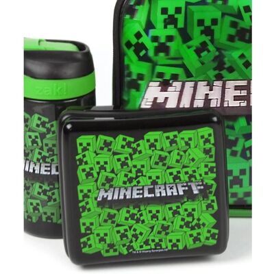 Ensemble Sac à Lunch Creeper Lenticulaires Minecraft - Sac, Pot à Snack, Bouteille d'eau Ensemble Sac à Lunch Creeper Lenticulaires Minecraft - Sac, Pot à Snack, Bouteille d'eau