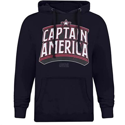 Captain America - Arch Hoodie - Navy/White - XL - Hoodie Captain America - Arch Hoodie - Navy/White - XL - Hoodie