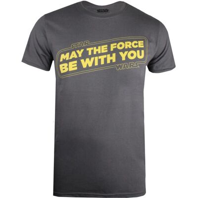 Star Wars May The Force Be With You T-Shirt Charcoal/Geel Star Wars May The Force Be With You T-Shirt Charcoal/Geel