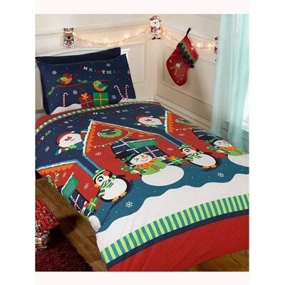 Ensemble Housse de Couette Grotte du Père Noël - Noël Ensemble Housse de Couette Grotte du Père Noël - Noël