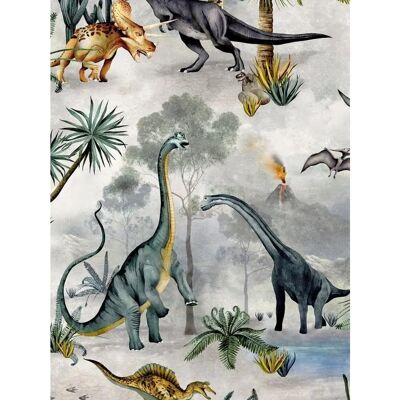 Pertemba - Belgravia Dino Kingdom Wallpaper - 10m x 53cm - Gray Pertemba - Belgravia Dino Kingdom Wallpaper - 10m x 53cm - Gray