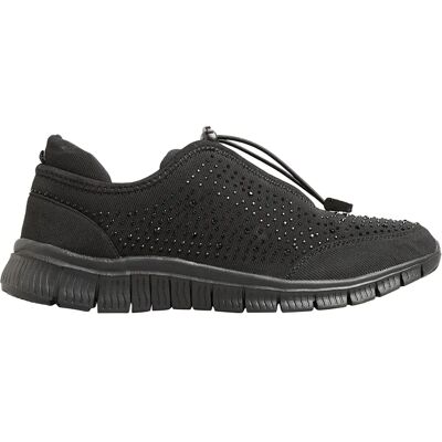 Yours Black Embellished Drawcord Trainers - Trainers Yours Black Embellished Drawcord Trainers - Trainers