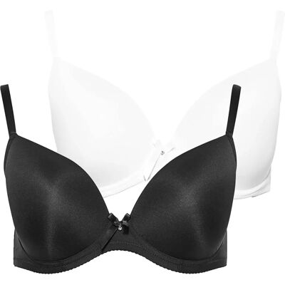Yours White & Black Microfibre Plunge Bras 48DD - Bras Yours White & Black Microfibre Plunge Bras 48DD - Bras