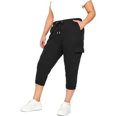 Yours Black Cropped Joggers - Cargo & Plus Size Yours Black Cropped Joggers - Cargo & Plus Size