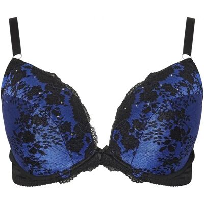 Yours Navy Blue Lace Padded Bra - Lingerie Bra Yours Navy Blue Lace Padded Bra - Lingerie Bra